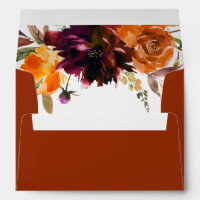 Burnt Orange Burgundy Fall Floral Rustic Wedding