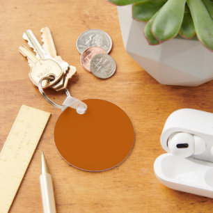 Burnt Orange Button Keychain