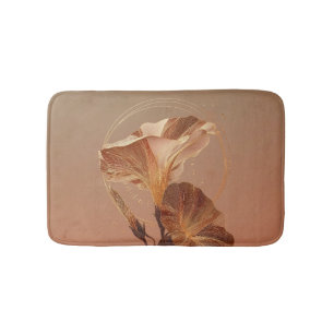 Burnt Orange Calla Lily Botanical Bath Mat
