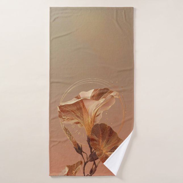 Burnt Orange Calla Lily Botanical Bath Towel (Bath Towel)