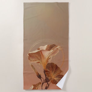 Burnt Orange Calla Lily Botanical Beach Towel