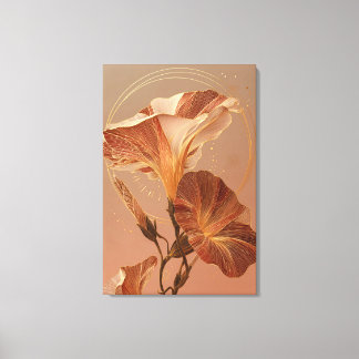 Burnt Orange Calla Lily Botanical Illustration Canvas Print
