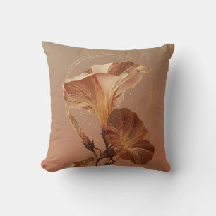 Burnt Orange Calla Lily Botanical Throw Pillow