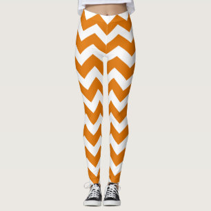Burnt Orange Chevron Pattern Leggings