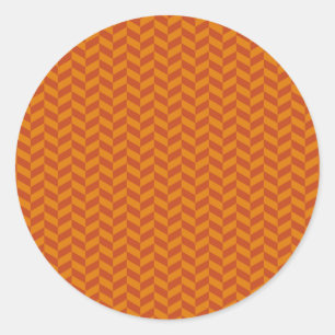 Burnt Orange Chevron Zig Zag Stripes Pattern Classic Round Sticker