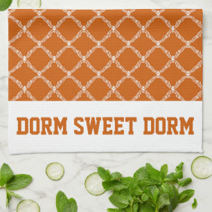 Burnt Orange College Team Cool Fun Dorm School Kitchen Towel