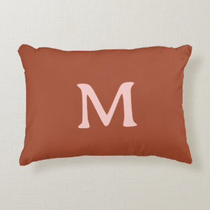 Burnt Orange Custom Monogram  Accent Pillow