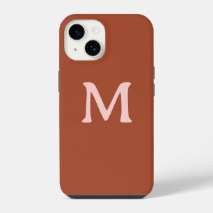 Burnt Orange Custom Monogram  iPhone 14 Case
