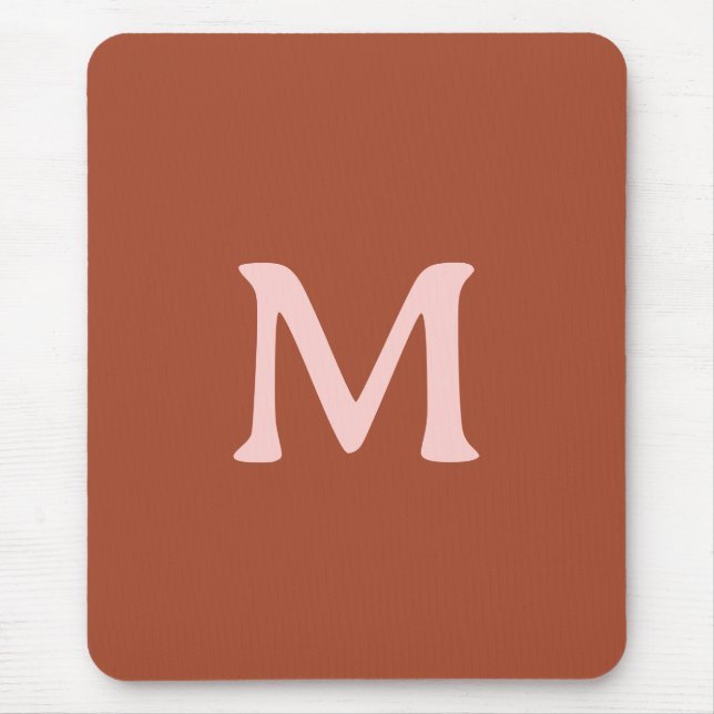 Burnt Orange Custom Monogram  Mouse Pad (Front)