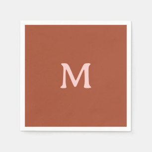 Burnt Orange Custom Monogram Napkin