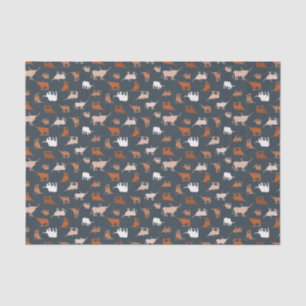 Burnt Orange & Dark Gray Patterned Longhorns Tissue Paper