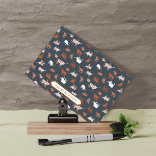 Burnt Orange & Dark Grey Patterned Longhorns Postcard
