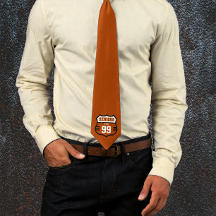 Burnt Orange Distressed Seniors Road Sign Tie