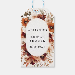 Burnt Orange Fall Bridal Shower Gift Tags
