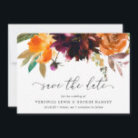 Burnt Orange Fall Floral Rustic Elegant Wedding Save The Date<br><div class="desc">Rustic boho floral wedding Save the Date featuring a watercolor painted floral bouquet with warm and earthy shades of burnt orange,  terracotta and deep burgundy along with some greenery.  This elegant Save the Date with the rich shades of autumn is great for a fall wedding.</div>