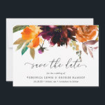 Burnt Orange Fall Floral Rustic Elegant Wedding Save The Date<br><div class="desc">Rustic boho floral wedding Save the Date featuring a watercolor painted floral bouquet with warm and earthy shades of burnt orange,  terracotta and deep burgundy along with some greenery.  This elegant Save the Date with the rich shades of autumn is great for a fall wedding.</div>
