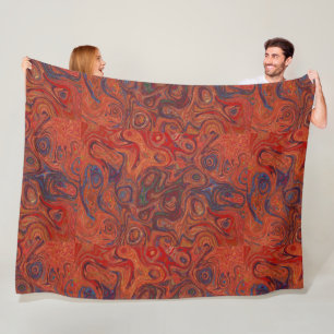 Burnt Orange Fire Stone 1 Fleece Blanket