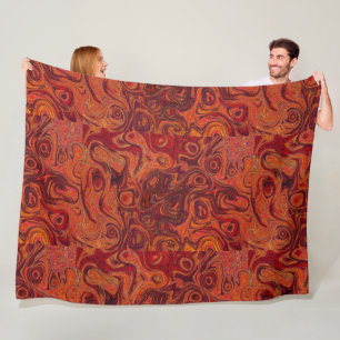 Burnt Orange Fire Stone 2 Fleece Blanket