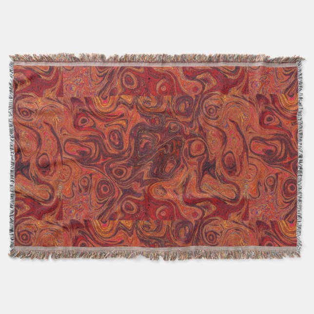 Burnt Orange Fire Stone 2 Throw Blanket (Front)