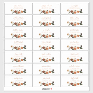 Burnt Orange Floral Wreath Guest Address