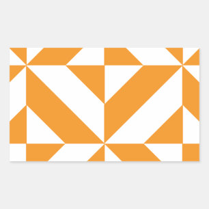 Burnt Orange Geometric Deco Cube Pattern Sticker