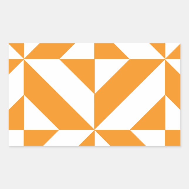 Burnt Orange Geometric Deco Cube Pattern Sticker (Front)