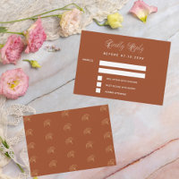 Burnt orange ginkgo leaves wedding response RSVP