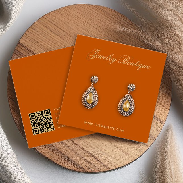 Burnt Orange & Gold Boutique Earring Display Card (Creator Uploaded)