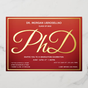 Burnt Orange Gold PhD Graduation