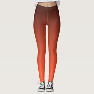 Burnt Orange Gradient Warm Ombre Leggings
