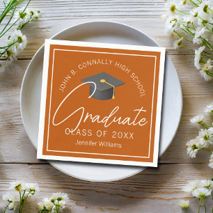 Burnt Orange Graduate Custom 2026 Graduation Party Napkin