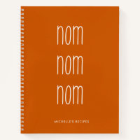 Burnt Orange Handwritten Nom Nom Cooking Recipe