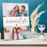 Burnt Orange Hashtag Momlife 2 Photos Custom Plaque<br><div class="desc">Add a warm and rustic touch to your space with the Burnt Orange Hashtag Momlife 2 Photos Custom Plaque. Featuring the popular "#Momlife" caption in bold typography against a rich burnt orange background, this plaque includes two customizable photo slots to showcase your favourite memories. A perfect blend of modern style...</div>