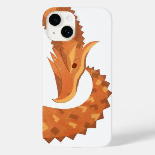 Burnt orange heart dragon on white Case-Mate iPhone 14 case