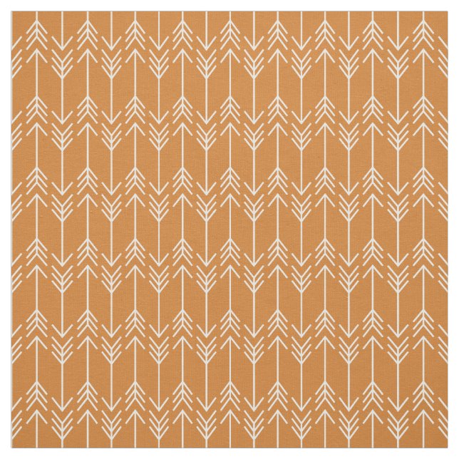 Burnt Orange Herringbone Arrows Fabric (Swatch)