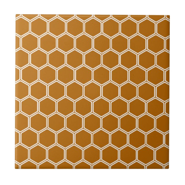 Burnt Orange Hexagon 1 Tile (Front)