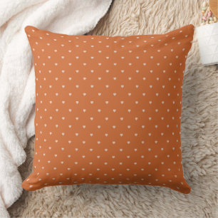 Burnt Orange Mini Hearts Background  Throw Pillow