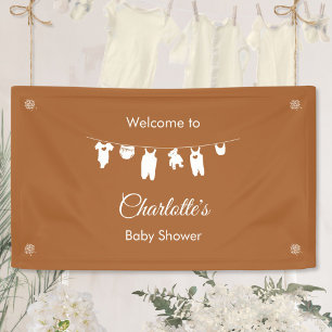 Burnt Orange Minimalist Gender Neutral Baby Shower Banner