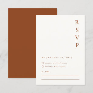 Burnt Orange Minimalist RSVP Card