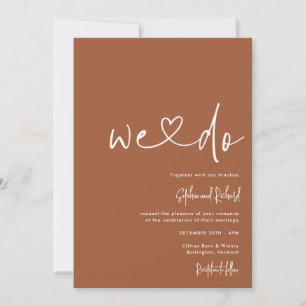 Burnt Orange Minimalist Script Modern Wedding  Invitation