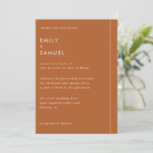 Burnt Orange Minimalist Wedding Invitation