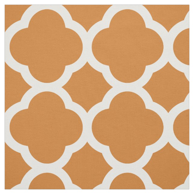 Burnt Orange Modern Quatrefoil Large Scale Fabric (Swatch)