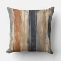 Burnt Orange Navy Dusty Blue Distressed Stripe