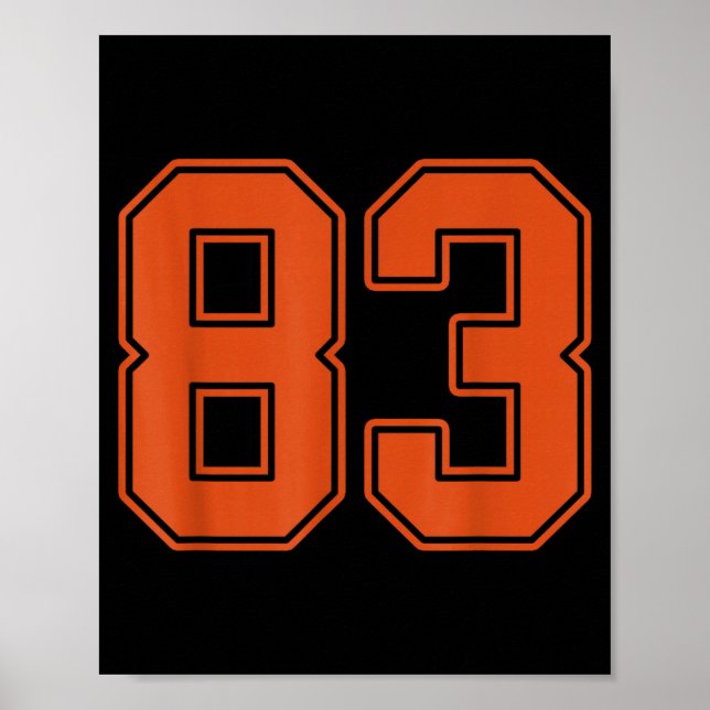Burnt Orange Number 83 Jersey Player Uniform #83  Poster (Front)
