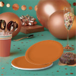 Burnt Orange Paper Plate<br><div class="desc">Burnt orange is a deep, warm, and earthy shade of orange with a hint of brown, resembling glowing embers or autumn leaves. Officially recognized in 1915, it symbolizes warmth, comfort, and enthusiasm. A medium-dark hue, it can be created by adding a bit of blue to red and yellow, resulting in...</div>
