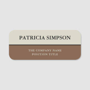Burnt Orange Pastel Beige Fusion Name Tag