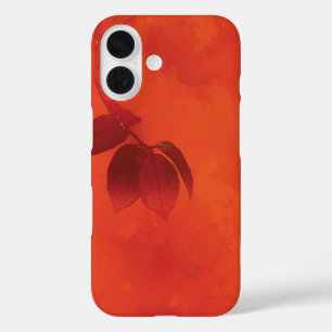 Burnt Orange Persimmon Leaf Abtract Autumn iPhone 16 Case