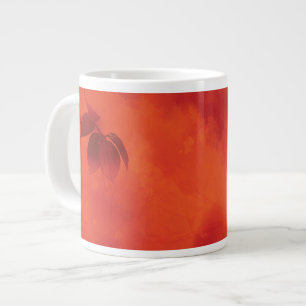 Burnt Orange Persimmon Leaf Abtract Autumn Large Coffee Mug