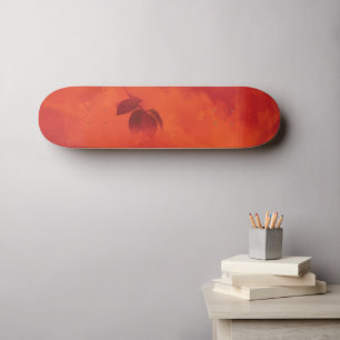 Burnt Orange Persimmon Leaf Abtract Autumn Skateboard