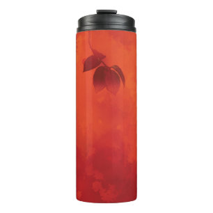 Burnt Orange Persimmon Leaf Abtract Autumn Thermal Tumbler